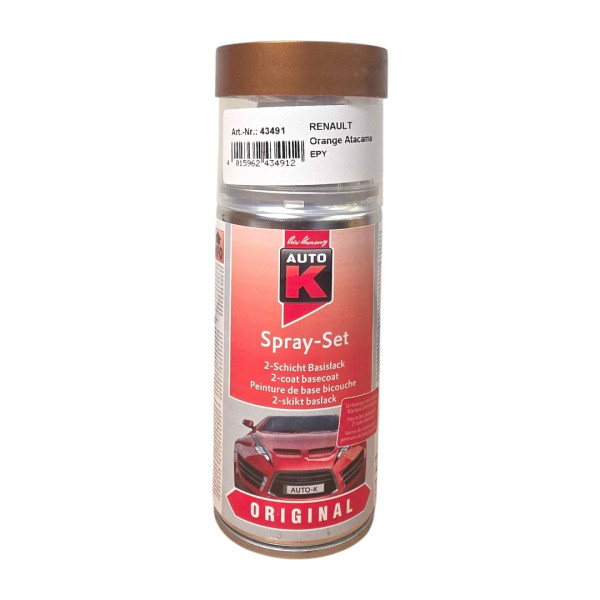 photo - Bombe de peinture pour carrosserie - Renault - EPY Orange atacama - 150 ml - Auto K