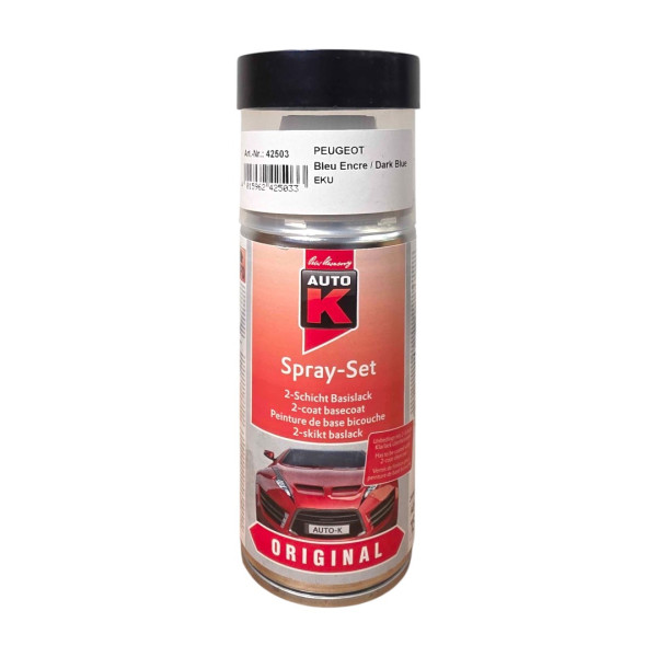 photo - Bombe de peinture pour carrosserie - Peugeot - EKU Bleu encre/Dark blue - 150 ml - Auto K