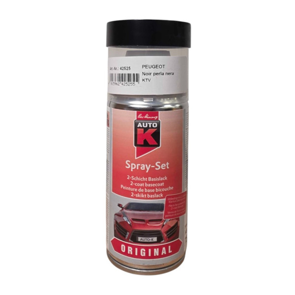 photo - Bombe de peinture pour carrosserie - Peugeot - KTV Noir perla nera - 150 ml - Auto K