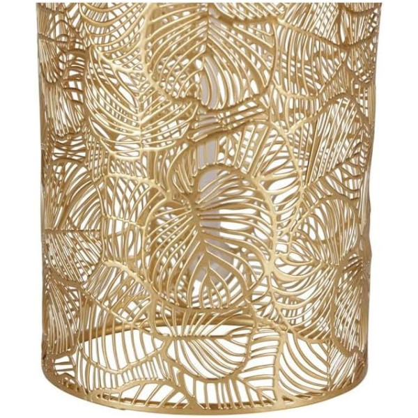 Lampe à poser - Métal et lin - Beige et doré - 45x24 cm - Déco