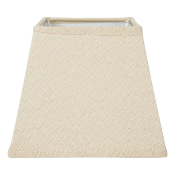 photo - Abat-jour - Carré - Beige - Pour lampe - Base 14 cm - Culot E14