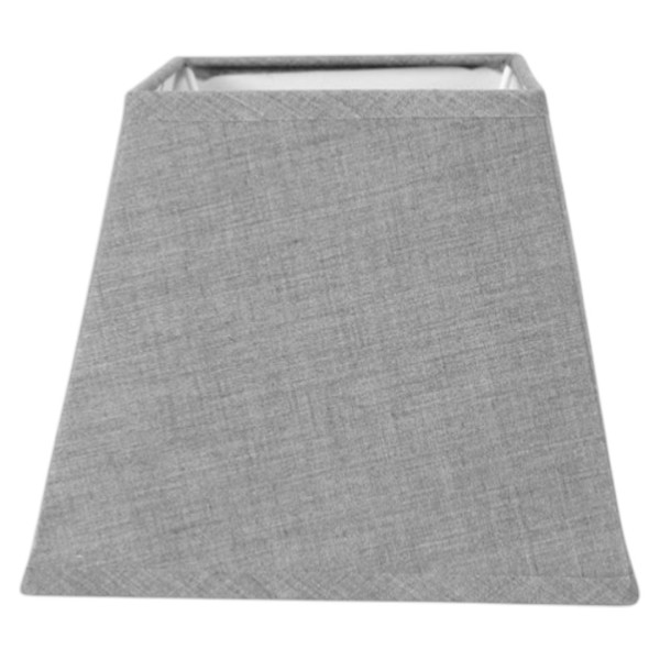 photo - Abat-jour - Carré - Gris clair - Pour lampe - Base 15 cm - Culot E14