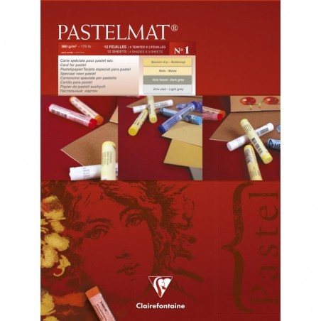 Bloc dessin A5 pastelmat 12 feuilles 18x24cm 4 teintes N°1 - Clairefontaine pas cher