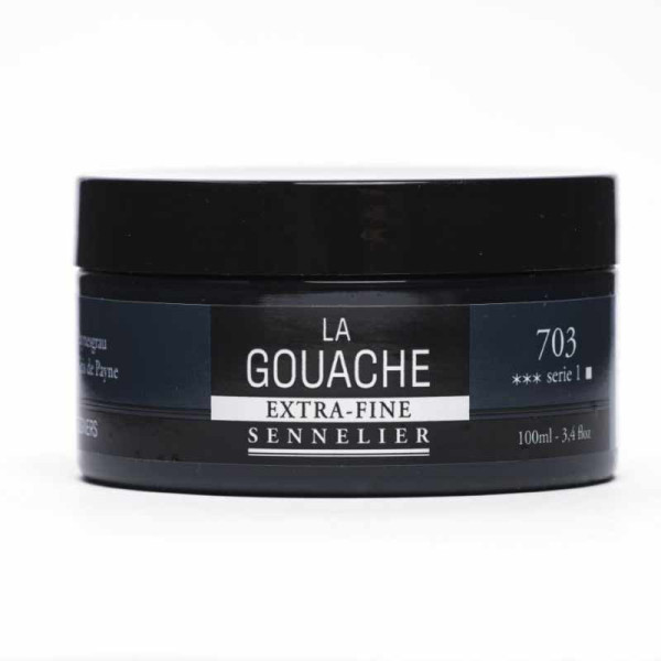 photo-Gouache - Extra-fine - Gris de Payne - 703 - Sennelier - Pot de 100ml - Beaux-arts