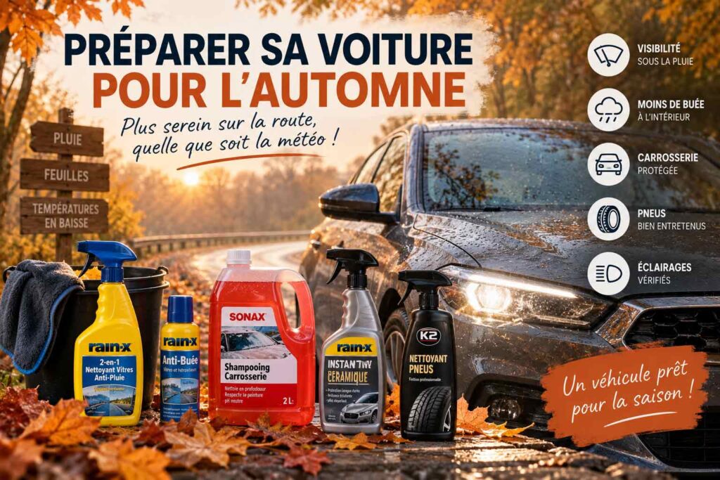 Préparer sa voiture pour l’automne : visibilité sous la pluie, anti-buée, protection carrosserie, pneus et éclairages