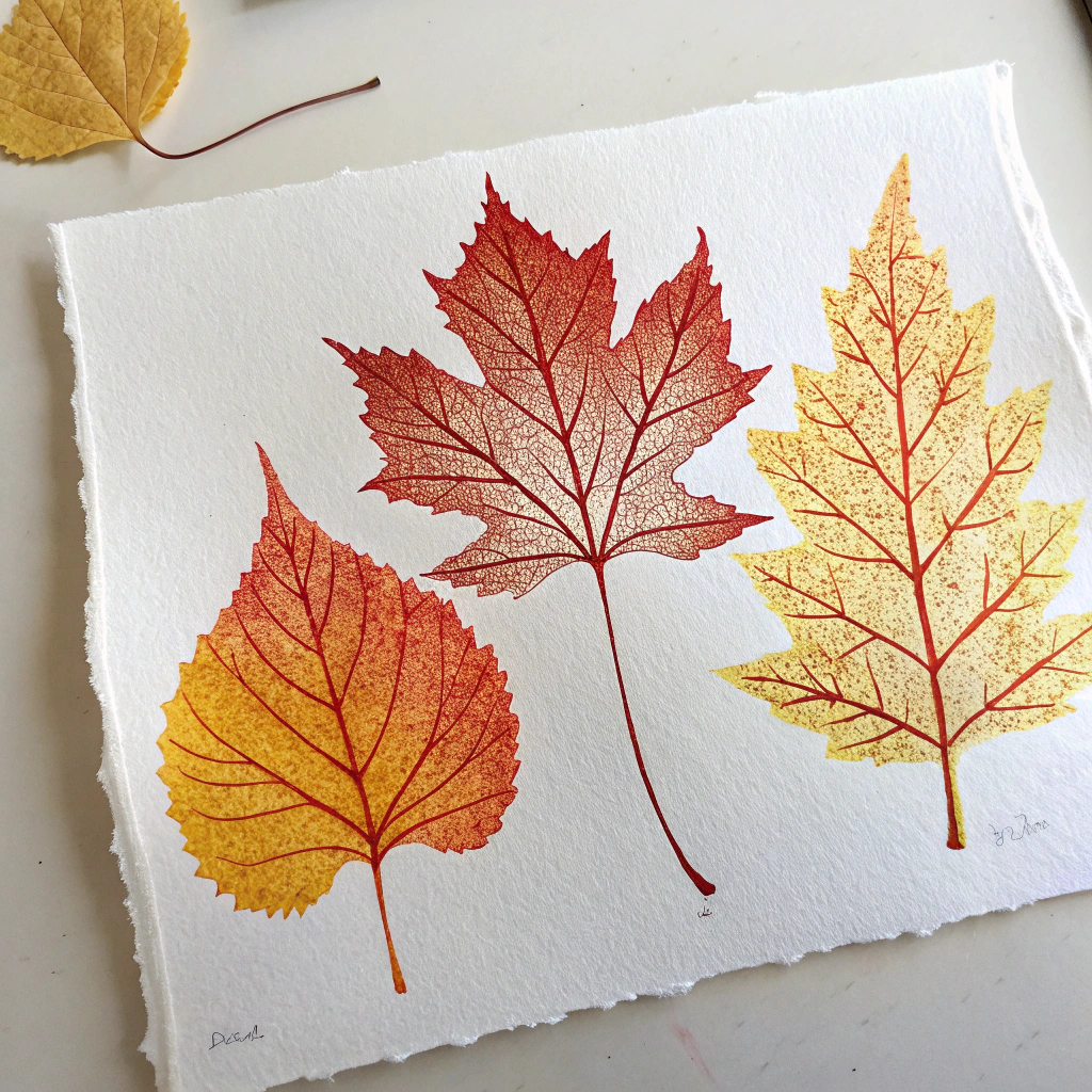 activité manuelle automne réaliser des empreintes de feuilles