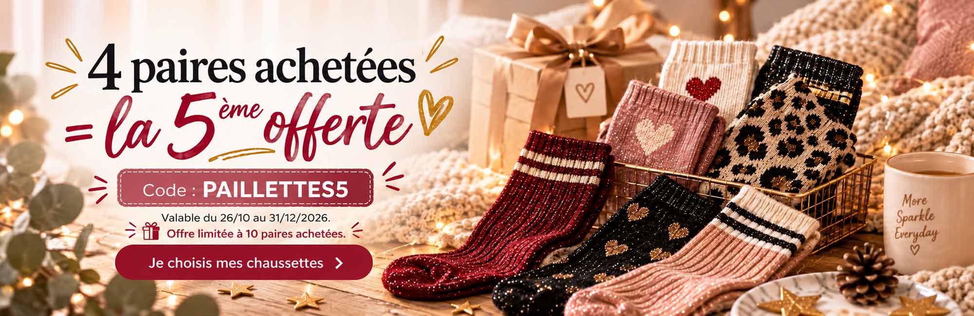 Offre chaussettes à paillettes