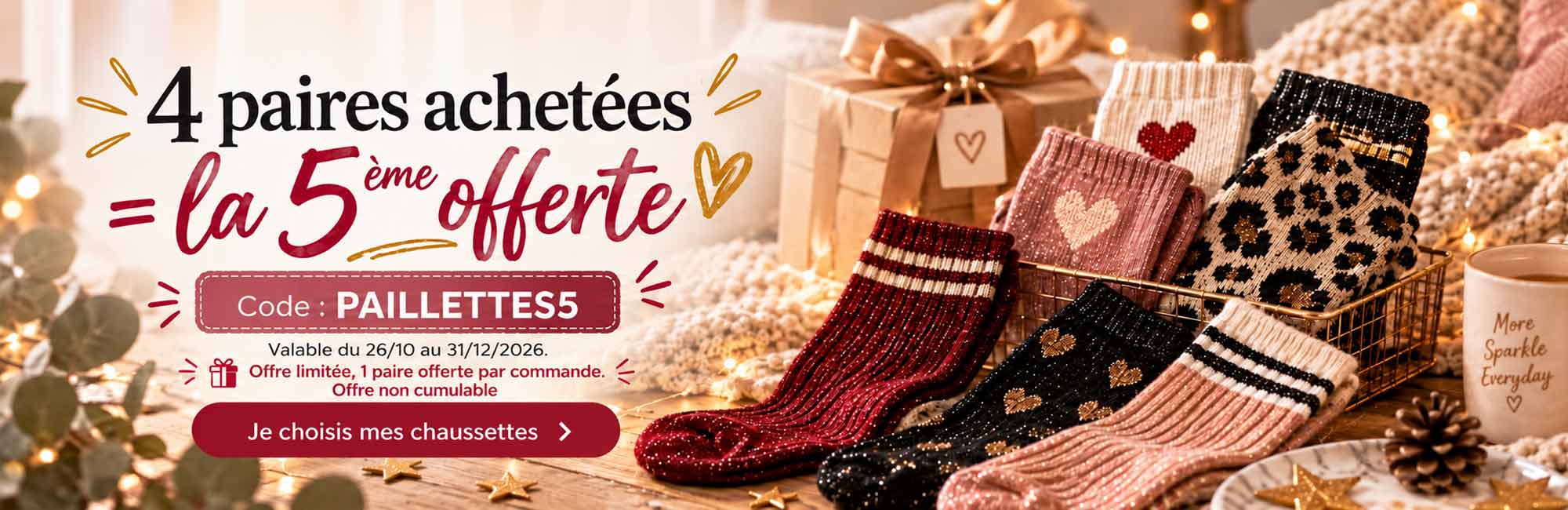 Offre chaussettes à paillettes