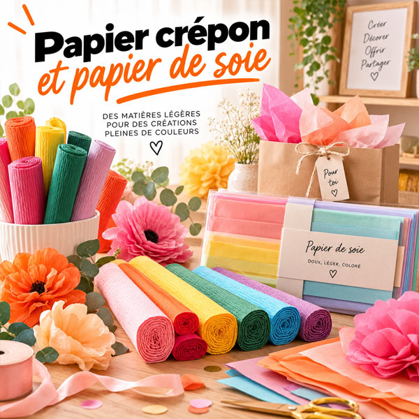 Papier crepon et papier de soie