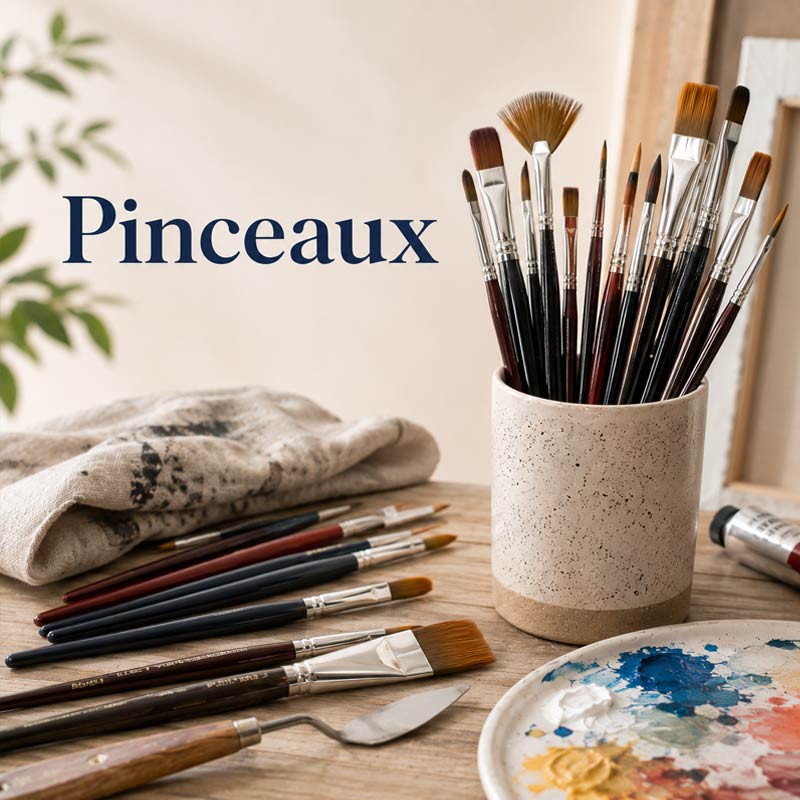 Assortiment de pinceaux pour techniques Beaux-Arts