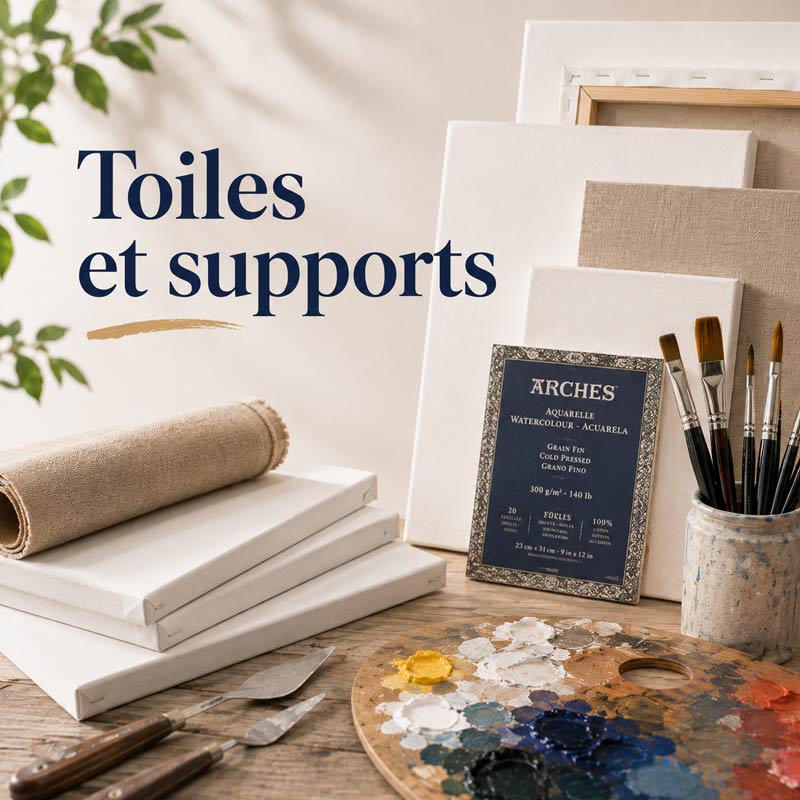 Toiles, châssis et supports pour peinture