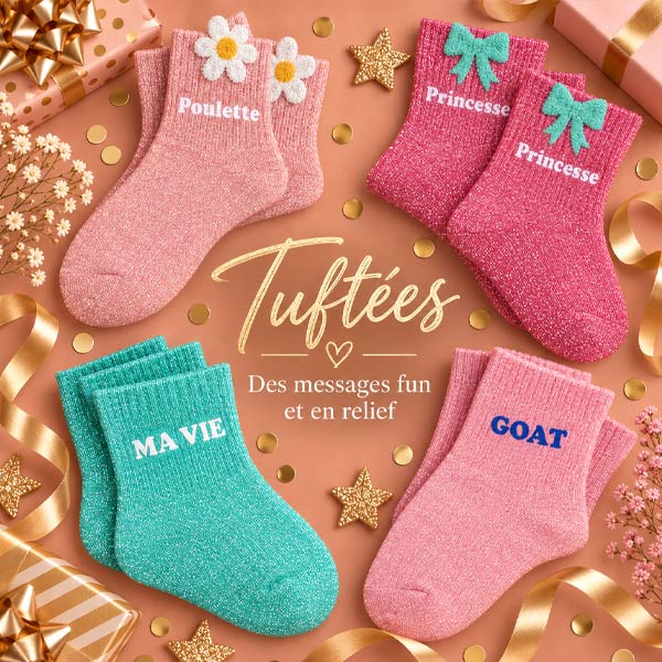 Chaussettes à paillettes tuftées